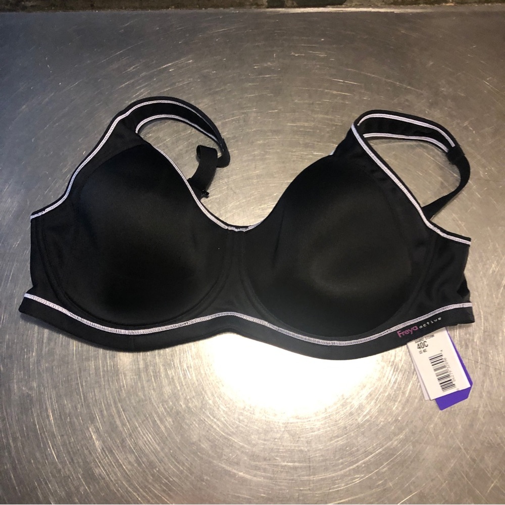NWT 40C The Freya Active Sonic Underwire Molded Sports Bra, Storm Black